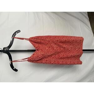 90s Y2K Red Floral Mini Dress with Spaghetti Straps DBY Size 8